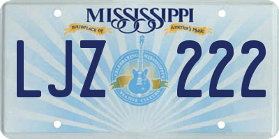 MS license plate LJZ222