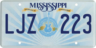 MS license plate LJZ223