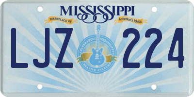 MS license plate LJZ224