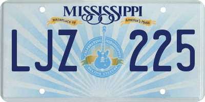 MS license plate LJZ225