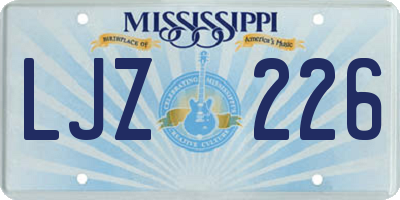 MS license plate LJZ226