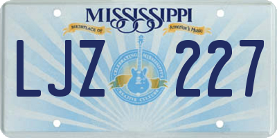 MS license plate LJZ227