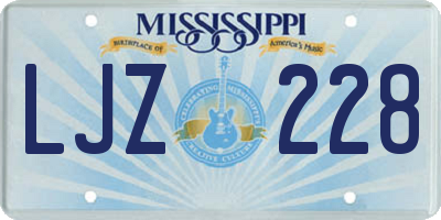 MS license plate LJZ228