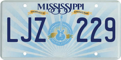 MS license plate LJZ229