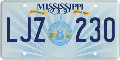MS license plate LJZ230