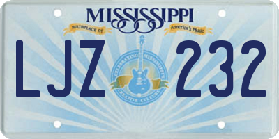 MS license plate LJZ232
