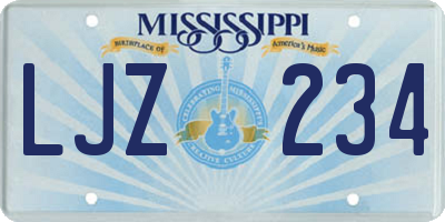 MS license plate LJZ234