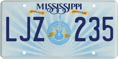 MS license plate LJZ235