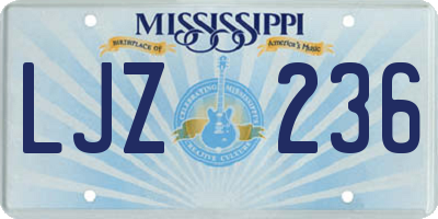 MS license plate LJZ236