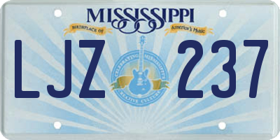 MS license plate LJZ237