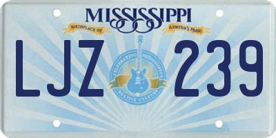 MS license plate LJZ239
