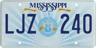 MS license plate LJZ240