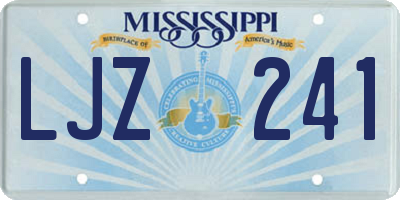 MS license plate LJZ241