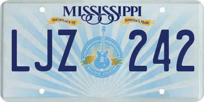 MS license plate LJZ242