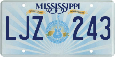 MS license plate LJZ243