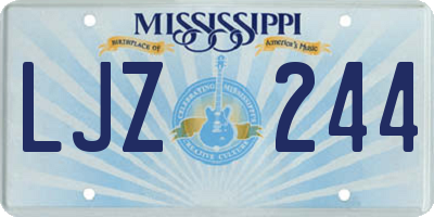 MS license plate LJZ244