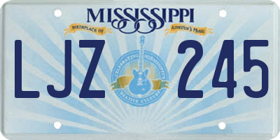 MS license plate LJZ245
