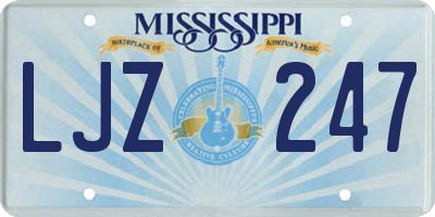 MS license plate LJZ247