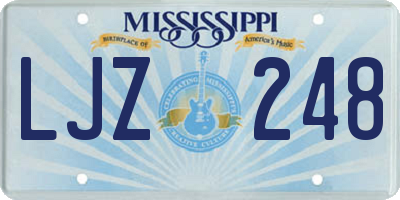 MS license plate LJZ248