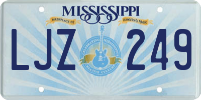 MS license plate LJZ249