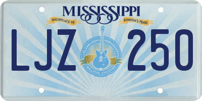 MS license plate LJZ250