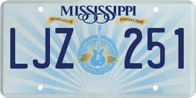 MS license plate LJZ251
