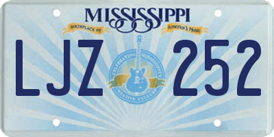 MS license plate LJZ252