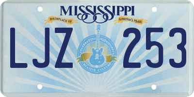 MS license plate LJZ253