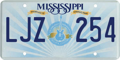MS license plate LJZ254