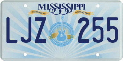 MS license plate LJZ255