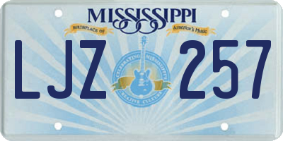 MS license plate LJZ257