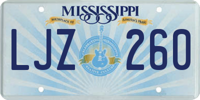 MS license plate LJZ260