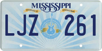 MS license plate LJZ261