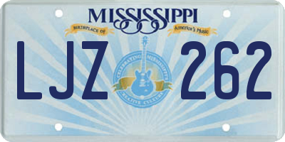 MS license plate LJZ262