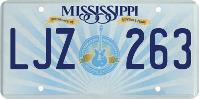 MS license plate LJZ263