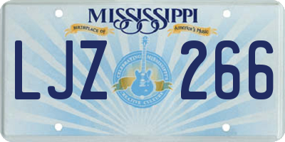 MS license plate LJZ266
