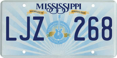 MS license plate LJZ268