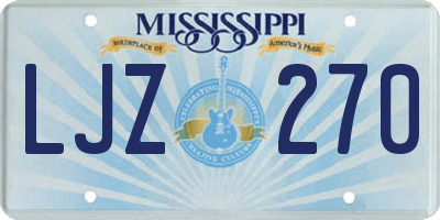 MS license plate LJZ270
