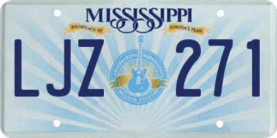 MS license plate LJZ271