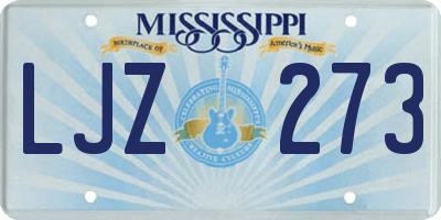MS license plate LJZ273