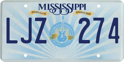 MS license plate LJZ274