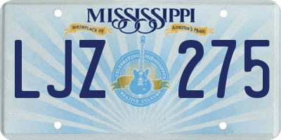 MS license plate LJZ275