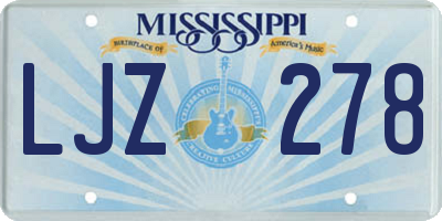 MS license plate LJZ278
