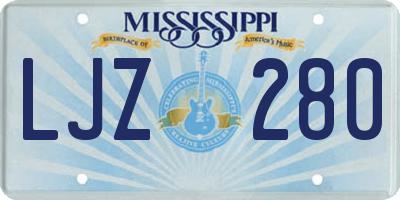 MS license plate LJZ280