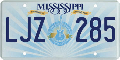 MS license plate LJZ285