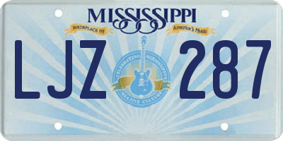 MS license plate LJZ287