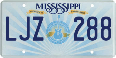 MS license plate LJZ288
