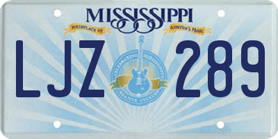 MS license plate LJZ289