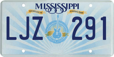 MS license plate LJZ291