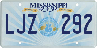 MS license plate LJZ292